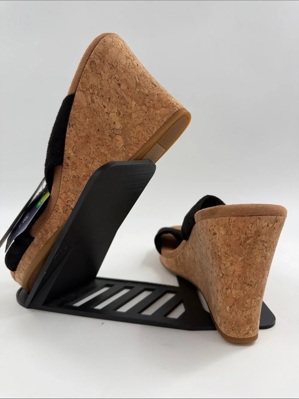 NWT TOMS Women's Serena Microfiber Knotted Strap Cork Wedge Sandal Women's 7.5